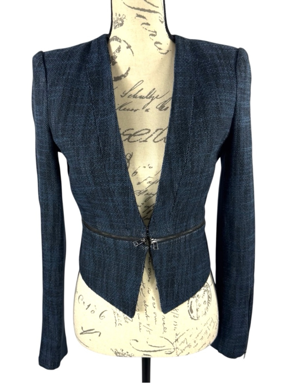 NWT BCBGMaxAzria Womens Otto Cropped Tweed Blazer